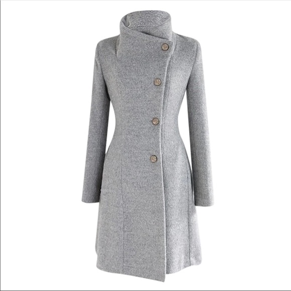 A woman gray winter wool jacket - Picture 3 of 3